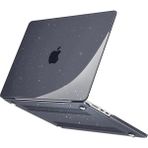Z-Mobile MacBook Air 13" M5 M4 M3 M2 Koruyucu Kılıf A2681 A3240 A3113 A3449 Simli Siyah Şeffaf Kılıf Kapak 13.6" Uyumlu 360° Koruma