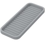 Z ZAPPOWARE Silikon Mutfak Lavabosu Rafı Sünger Tutucu 9x3,5 (1 paket) Gri - Banyo Makyaj Masası Düzenleyici, Bulaşık Fırçası için Sabunluk