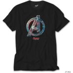 Z Zeplin Avengers Red Line Metal Logo Siyah Tişört - XS