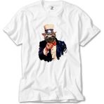 Z Zeplin Bear Sam Amca Beyaz Tişört - 4XL