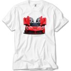 Z Zeplin Ferrari 458 Beyaz Tişört - XL