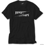 Z Zeplin Ferrari Logo Siyah Tişört - 4XL