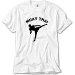 Z Zeplin Karate Muay Thai Silhouette Beyaz Tişört - 2XL