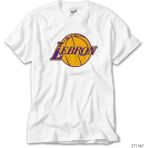 Z Zeplin Lebron J. Lakers Logo Beyaz Tişört - 2XL