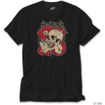 Z Zeplin Metallica Skull Battery Siyah Tişört