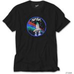 Z Zeplin Nasa Vintage Logo Siyah Tişört - XS