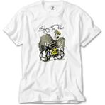 Z Zeplin Rider Bike Cartoon Beyaz Tişört - 2XL