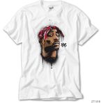Z Zeplin Tupac Shakur Cartoon Artwork Beyaz Tişört - 2XL
