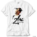 Z Zeplin Tupac Shakur Drawing Beyaz Tişört