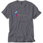 Z zepplin Bmw Logo M Power Yazı Gri Tişört - XL
