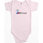 Z zepplin Bmw Logo M Power Yazı Pembe Renk Bebek Body Zıbın - 0 - 3 Ay