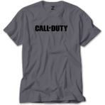 Z zepplin Call Of Duty Black Text Gri Tişört