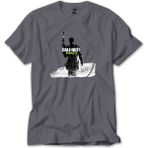 Z zepplin Call Of Duty Silhouette M3 Gri Tişört