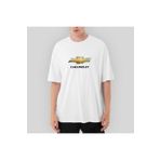Z zepplin Chevrolet Logo Oversize Unisex Beyaz Tişört