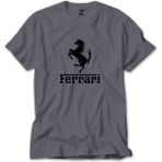 Z zepplin Ferrari Logo Gri Tişört - M