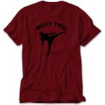 Z zepplin Karate Muay Thai Silhouette Kırmızı Tişört
