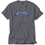 Z zepplin Metallica Logo Blue Gri Tişört