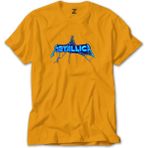 Z zepplin Metallica Logo Lightning Sarı Tişört - 4XL