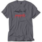 Z zepplin Metallica Master Of Puppets Text Gri Tişört - XL