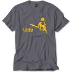 Z zepplin Nirvana Kurt Cobain Gri Tişört - S