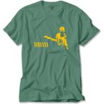 Z zepplin Nirvana Kurt Cobain Yeşil Tişört - XL