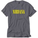 Z zepplin Nirvana Yazı Sarı Gri Tişört