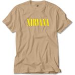 Z zepplin Nirvana Yazı Sarı Krem Tişört - 4XL