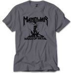 Z Zepplin RT5961 Manowar Kings Of Metal Black Gri Erkek T-shirt