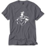 Z zepplin Superman Man Gri Tişört