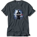 Z zepplin Uncharted 4 Nathan Drake Poster Füme Tişört - 3XL