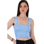 Z2001 DEWBERRY BAYAN KROP BLUZ-MAVİ