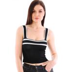 Z2003 DEWBERRY BAYAN KROP BLUZ-SİYAH-BEYAZ