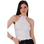 Z2022 DEWBERRY BAYAN KROP BLUZ-BEYAZ
