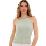 Z2022 DEWBERRY BAYAN KROP BLUZ-YEŞİL