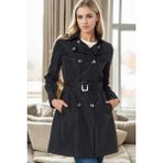Z9642 Dewberry Bayan Trençkot-Lacivert - S