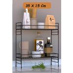 zabata 2 Katlı Mutfak Rafı Banyo Dolabı Çok Amaçlı Düzenleyici Masa Üstü Tezgah Raf Organizer 35x15