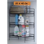 zabata 3 Katlı Evye Tezgah Altı Raf Banyo Mutfak Dolabı Çok Amaçlı Düzenleyici Deterjanlık Organizer 20X40