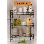 zabata 3 Katlı Mutfak Rafı Banyo Dolabı Çok Amaçlı Düzenleyici Masa Üstü Tezgah Raf Organizer 35x15
