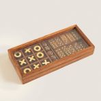 Zade Domino-Zar-Tic Tac Toe Oyun Seti Natural