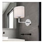 Zadie Tekli Beyaz Şapkalı Krom Duvar Lambası Yatak Odası-yatak Başı-banyo Için Modern Aplik