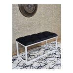 Zafir Beyaz Boyalı Diktörtgen 100 cm x 40 cm Oturak Puf - Bench - Makyaj Oturağı - Oturak Siyah Renk 100 x 40 Boyut/Ebat