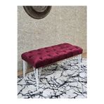 Zafir Beyaz Boyalı Tel Ayaklı 90 cm Puf Bench - Puf - Bench - Kasalı Oturak - Oturak - Yatak Ucu Puf Bordo Renk 90 x 41 Boyut/Ebat