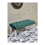 Zafir Beyaz Boyalı Tel Ayaklı 90 cm Puf Bench - Puf - Bench - Kasalı Oturak - Oturak - Yatak Ucu Puf Yeşil Renk 90 x 41 Boyut/Ebat
