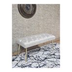 ZAFİR Gold Kaplama Sivriltme Ayaklı 90 cm Puf Bench - Puf - Bench - Kasalı Oturak - Oturak - Yatak Ucu Puf