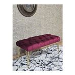 Zafir Gold Tel Ayaklı 90 cm Puf Bench - Puf - Bench - Kasalı Oturak - Oturak - Yatak Ucu Puf Bordo Renk 90 x 40 Boyut/Ebat
