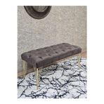 Zafir Gold Tel Ayaklı 90 cm Puf Bench - Puf - Bench - Kasalı Oturak - Oturak - Yatak Ucu Puf Kahverengi Renk 90 x 40 Boyut/Ebat