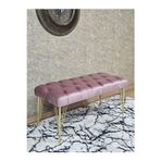 Zafir Gold Tel Ayaklı 90 cm Puf Bench - Puf - Bench - Kasalı Oturak - Oturak - Yatak Ucu Puf Pembe Renk 90 x 40 Boyut/Ebat