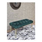 Zafir Gold Tel Ayaklı 90 cm Puf Bench - Puf - Bench - Kasalı Oturak - Oturak - Yatak Ucu Puf Yeşil Renk 90 x 40 Boyut/Ebat