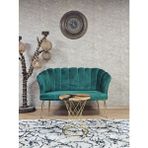 Zafir Ikili Papatya Çay Seti Koltuk Gold Sivriltme Ayak, Balkon, Salon, Ofis, Koltuk Takımı, Ikili Berjer - Zümrüt Yeşil - Tek Ebat