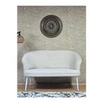 Zafir İkili TEDDY Beyaz Boyalı Sivriltme Ayak Çay Seti Koltuk İkili Berjer , Balkon, Salon, Ofis Krem Renk 40,5 Boyut/Ebat
